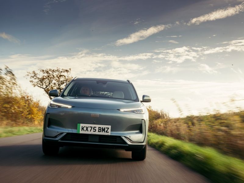 Geely EX5 driving on the road