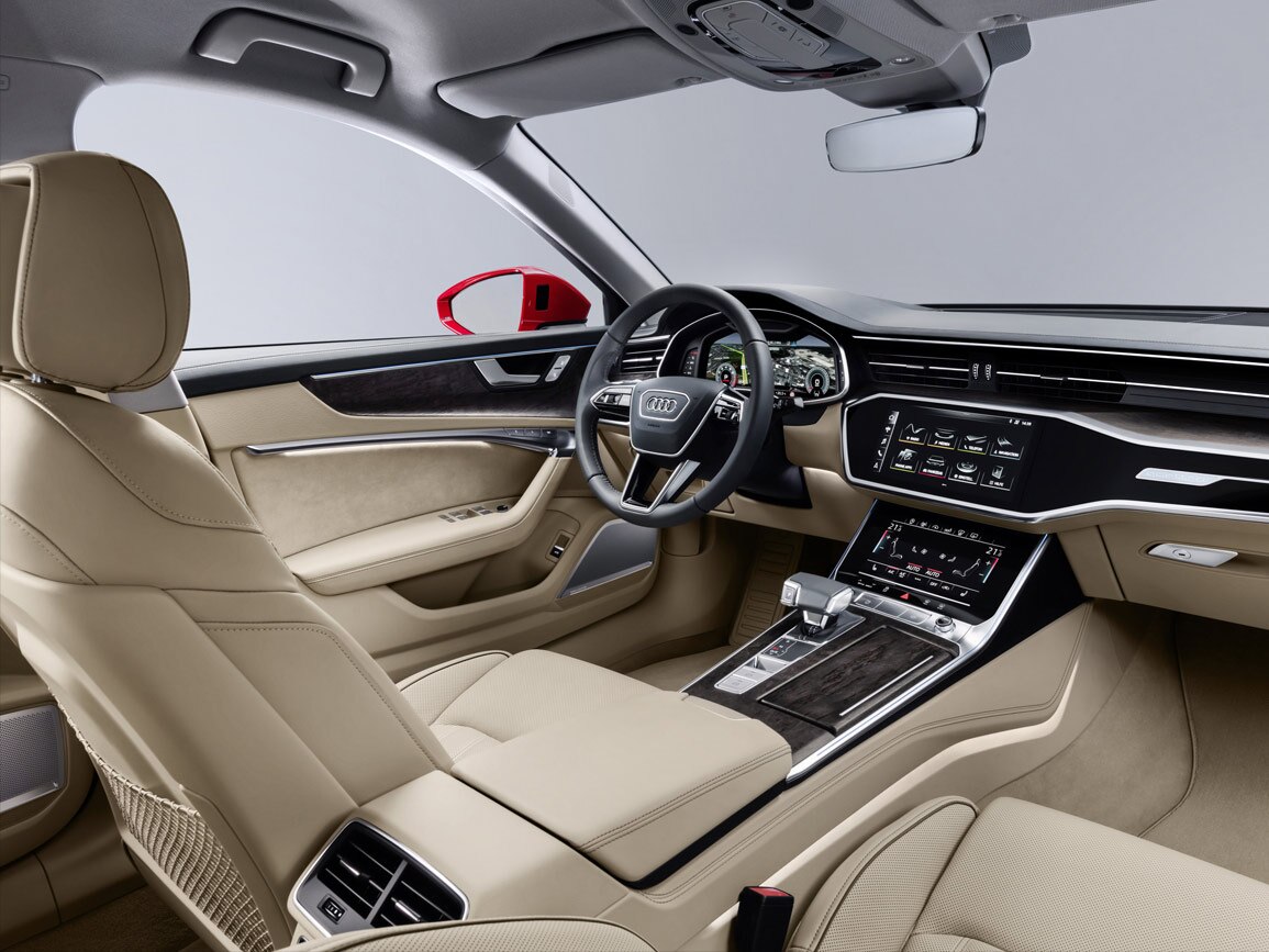 The Audi A6 Saloon interior in cream leather