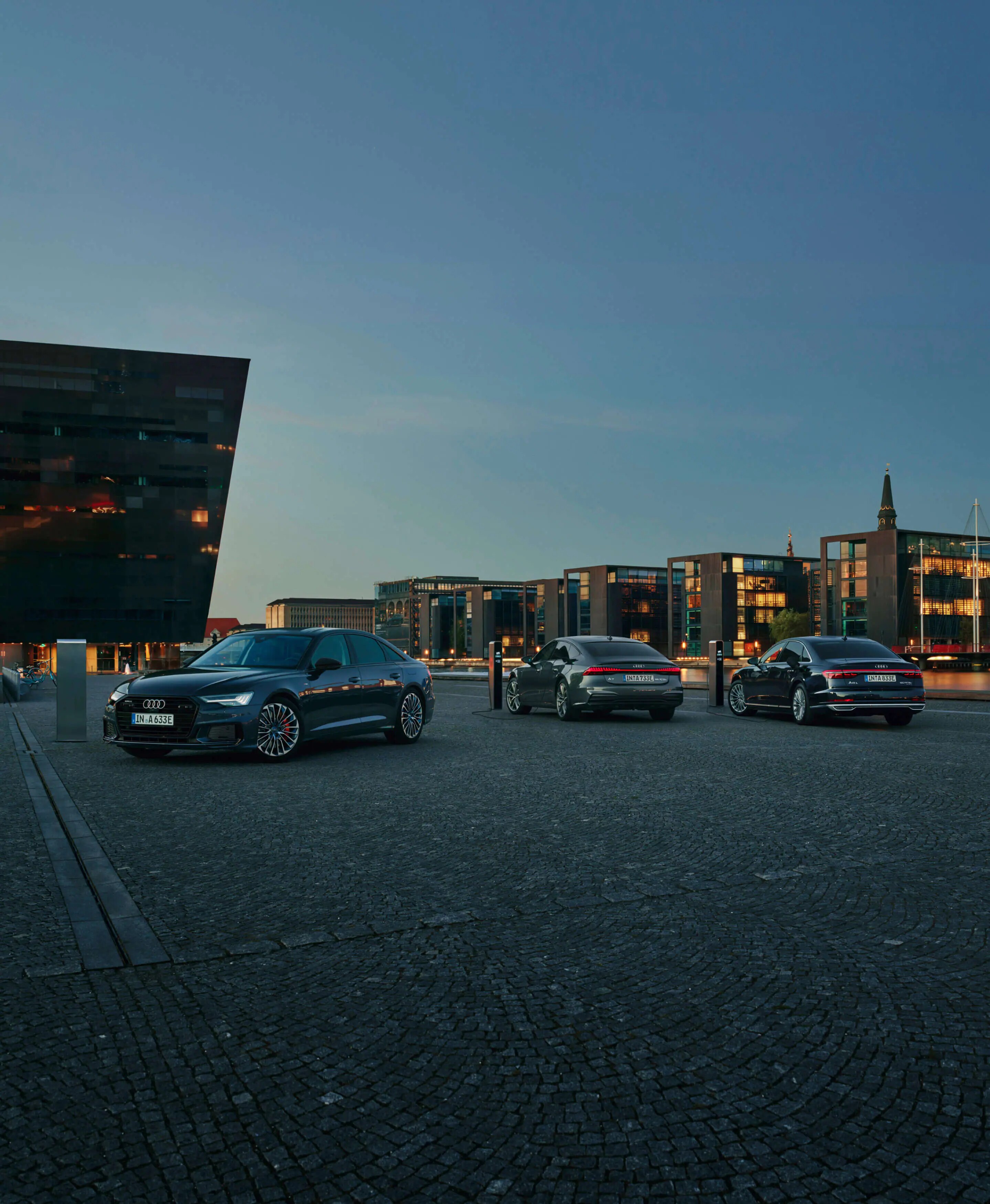 Audi plug in hybrid models parked