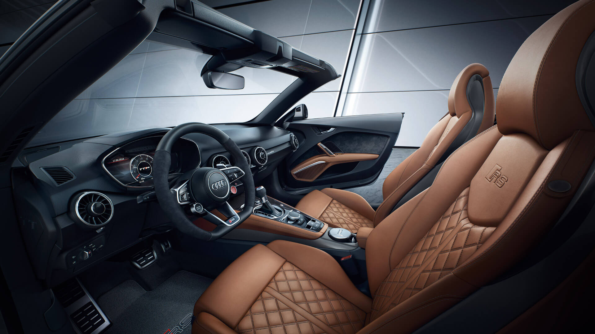 Audi TT RS Roadster interior in brown