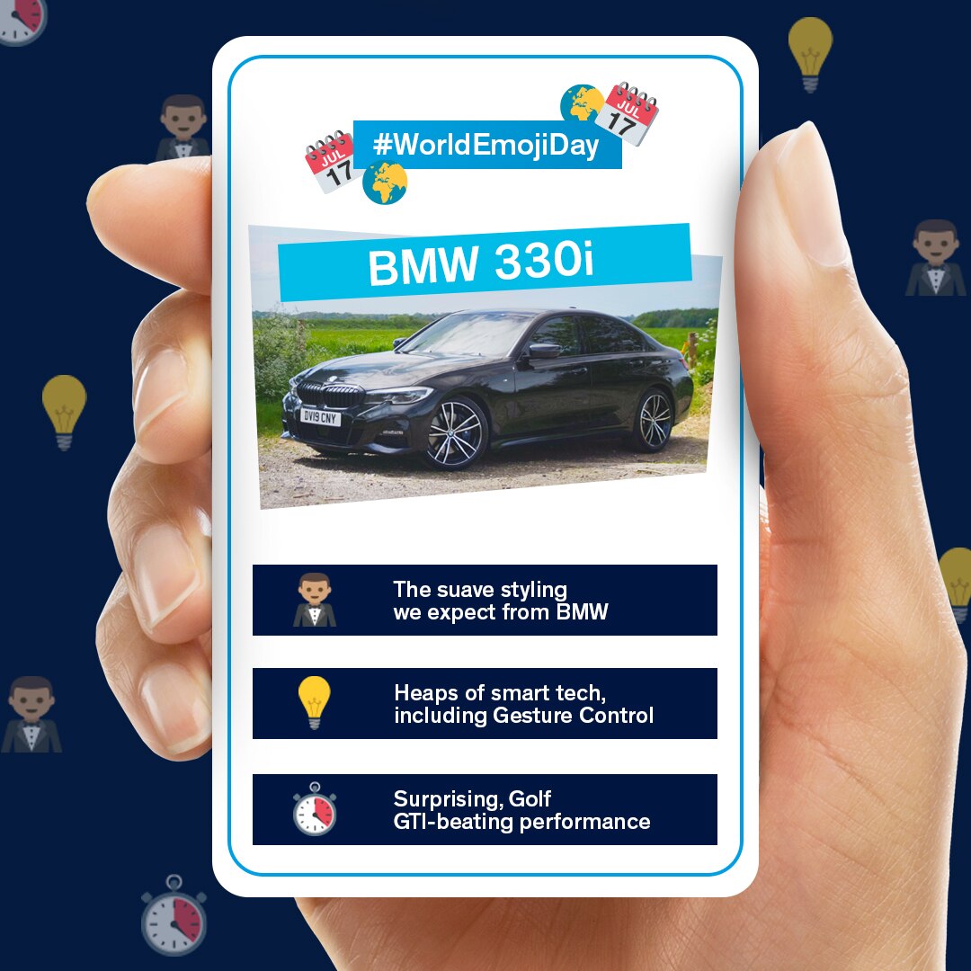 The first of the cars featured in our #WorldEmojiDay feature is the BMW 330i