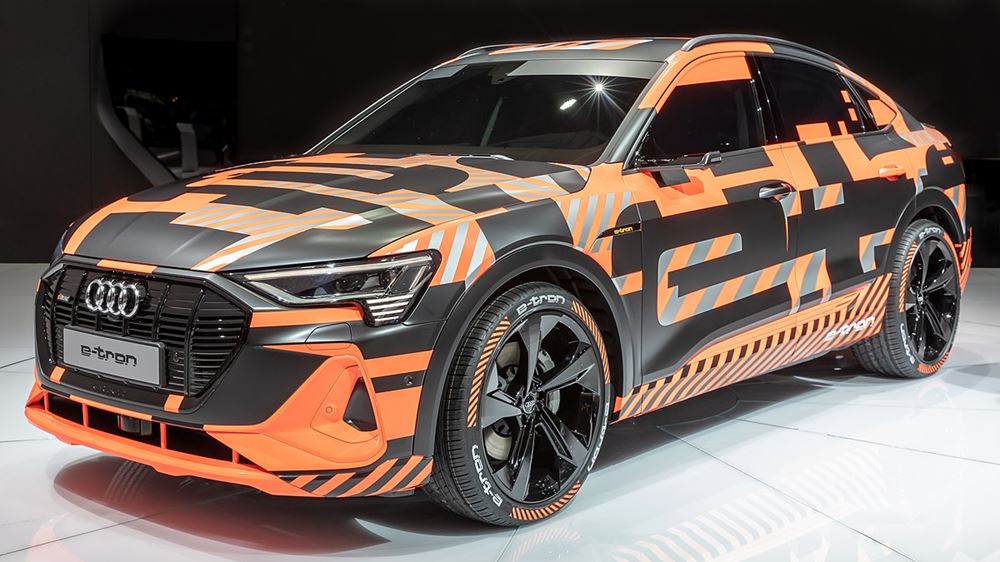 The Audi e-tron Sportback, with its coupe-style body