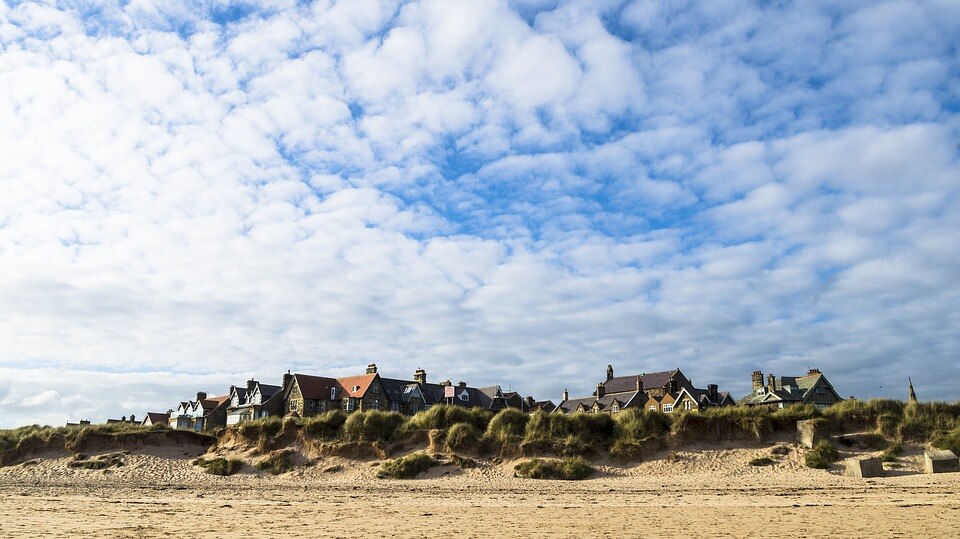 Alnmouth village from the beach
