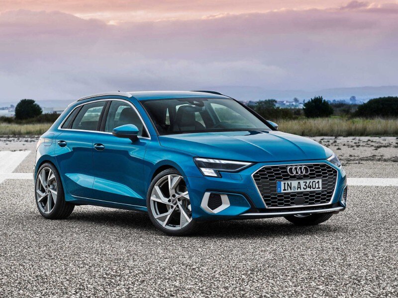 Hybrid Electric Vehicles Vehicle Types Image card - featuring an Hybrid Electric Audi A3 in blue, side profile. 