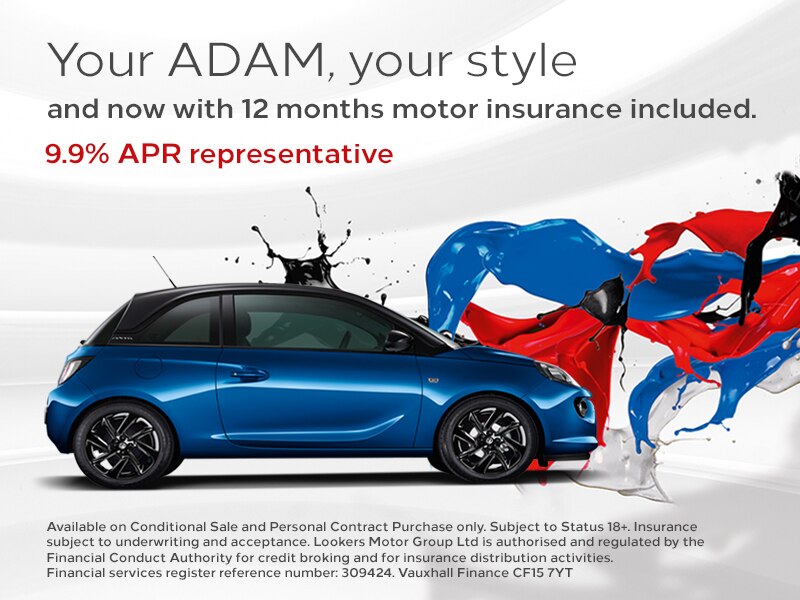 The Vauxhall Adam with 12 months’ motor insurance