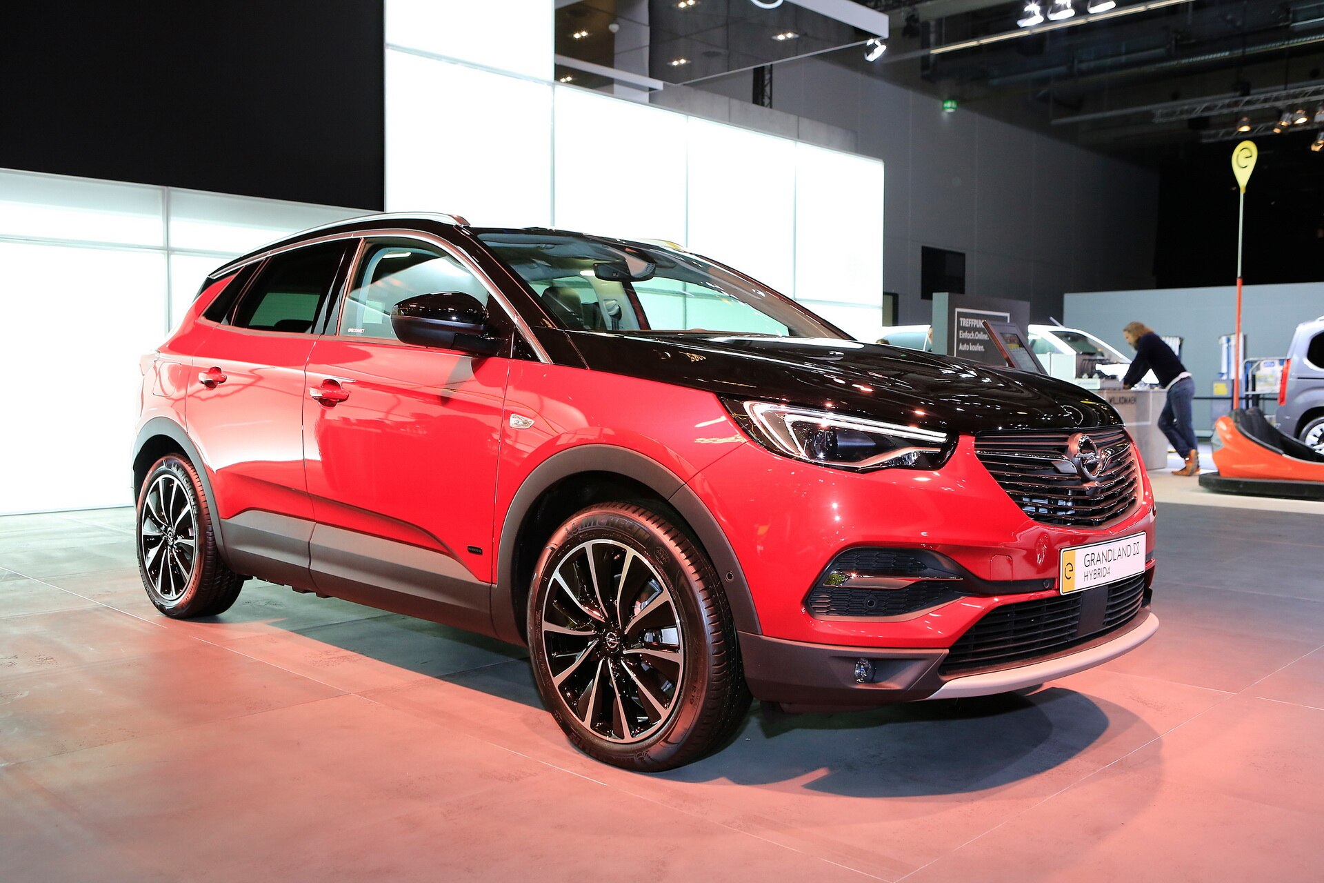 The Vauxhall Grandland X Hybrid4 on display